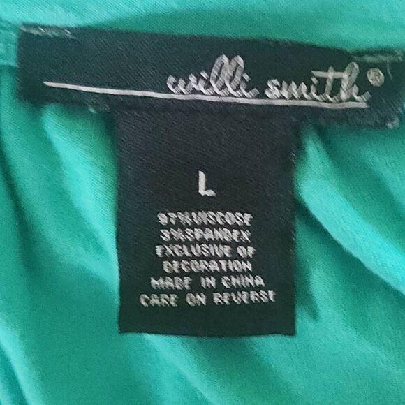 T13 Willie Smith green tank with crocheted neckline - Picture 8 of 9